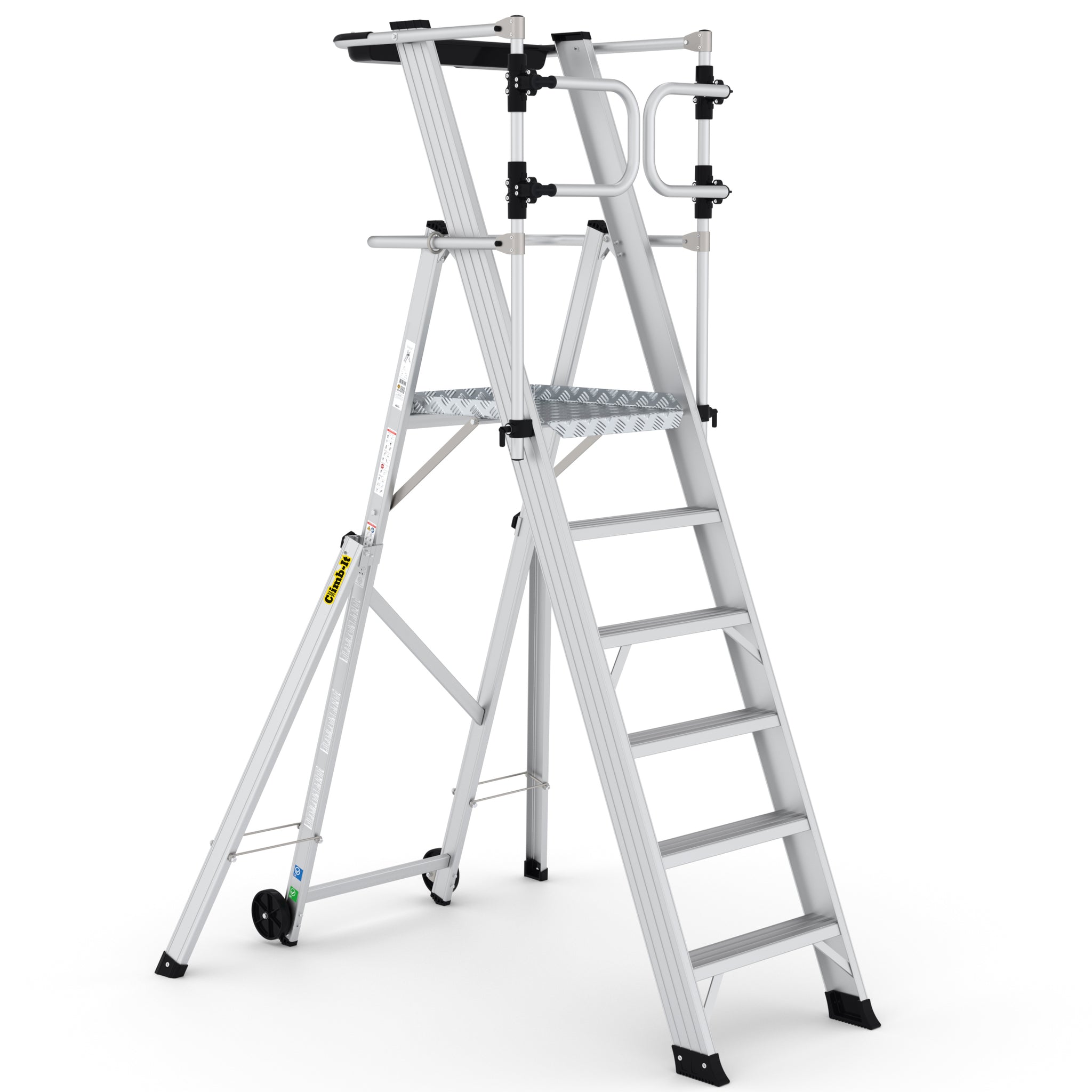 Climb It Large Platform Folding Steps With Safety Gates