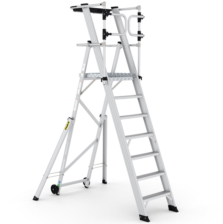 Climb It Large Platform Folding Steps With Safety Gates