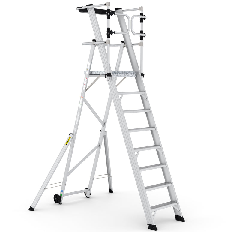 Climb It Large Platform Folding Steps With Safety Gates