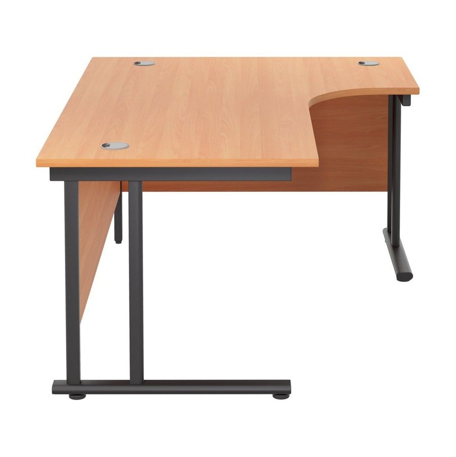 Twin Upright Right Hand 1800mm Crescent Desk