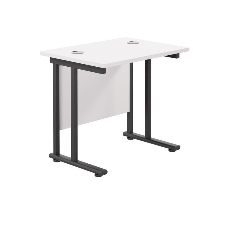 Twin Upright Straight 800mm Slim Desk