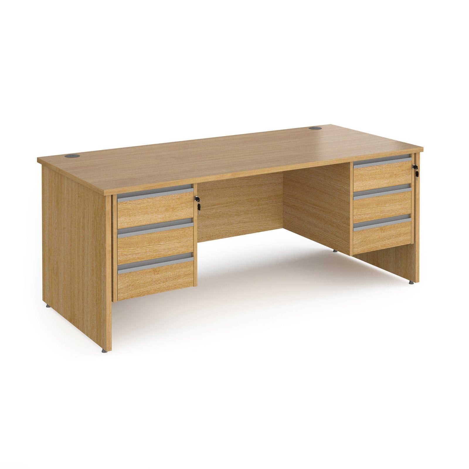 Contract 25 straight desk with 3 drawer pedestals and panel leg - Office Products Online