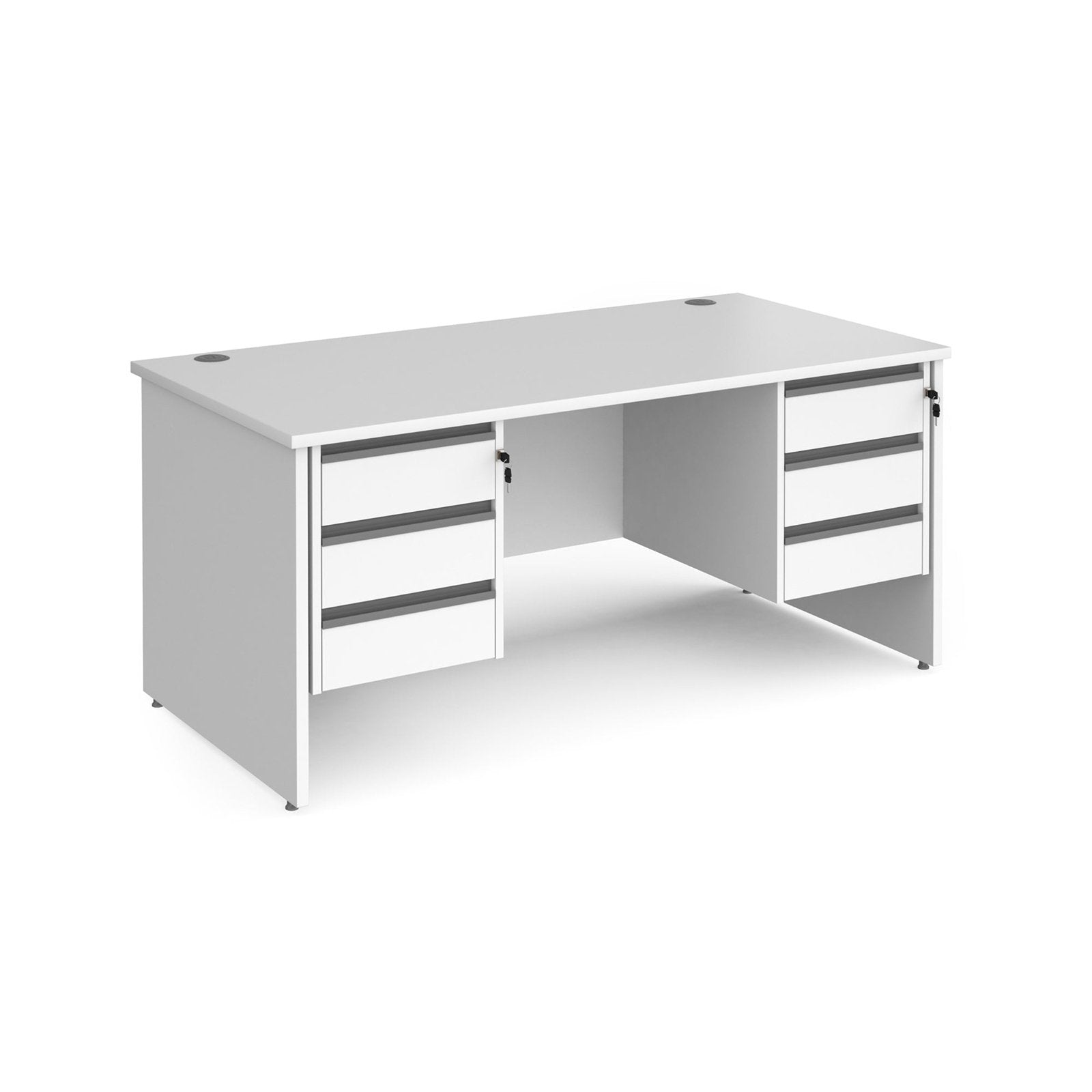 Contract 25 straight desk with 3 drawer pedestals and panel leg - Office Products Online