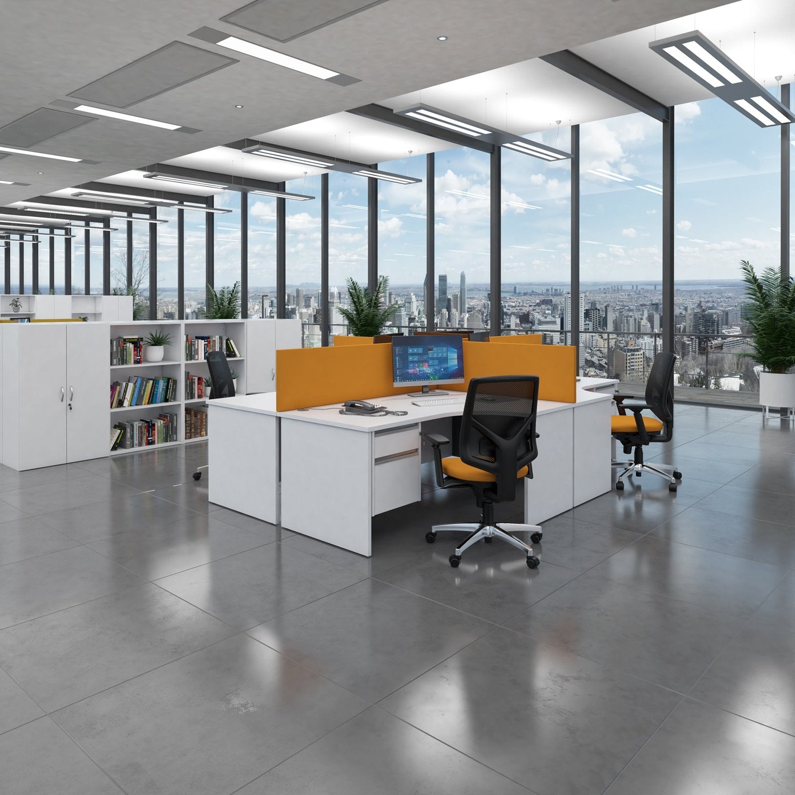 Contract 25 straight desk with 3 drawer pedestals and panel leg - Office Products Online