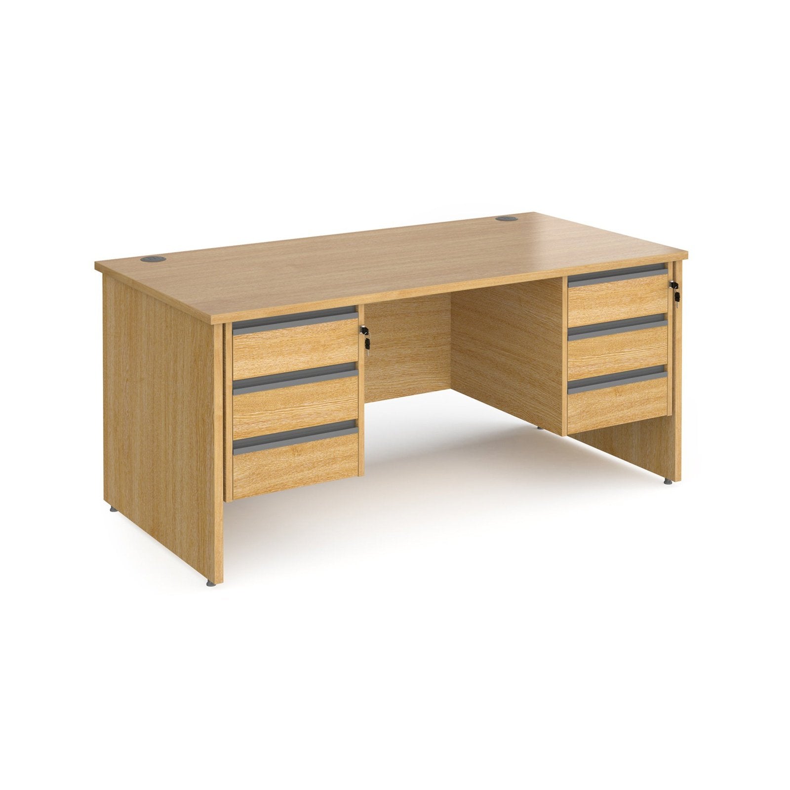 Contract 25 straight desk with 3 drawer pedestals and panel leg - Office Products Online