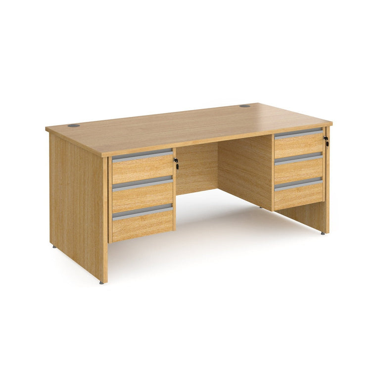 Contract 25 straight desk with 3 drawer pedestals and panel leg - Office Products Online