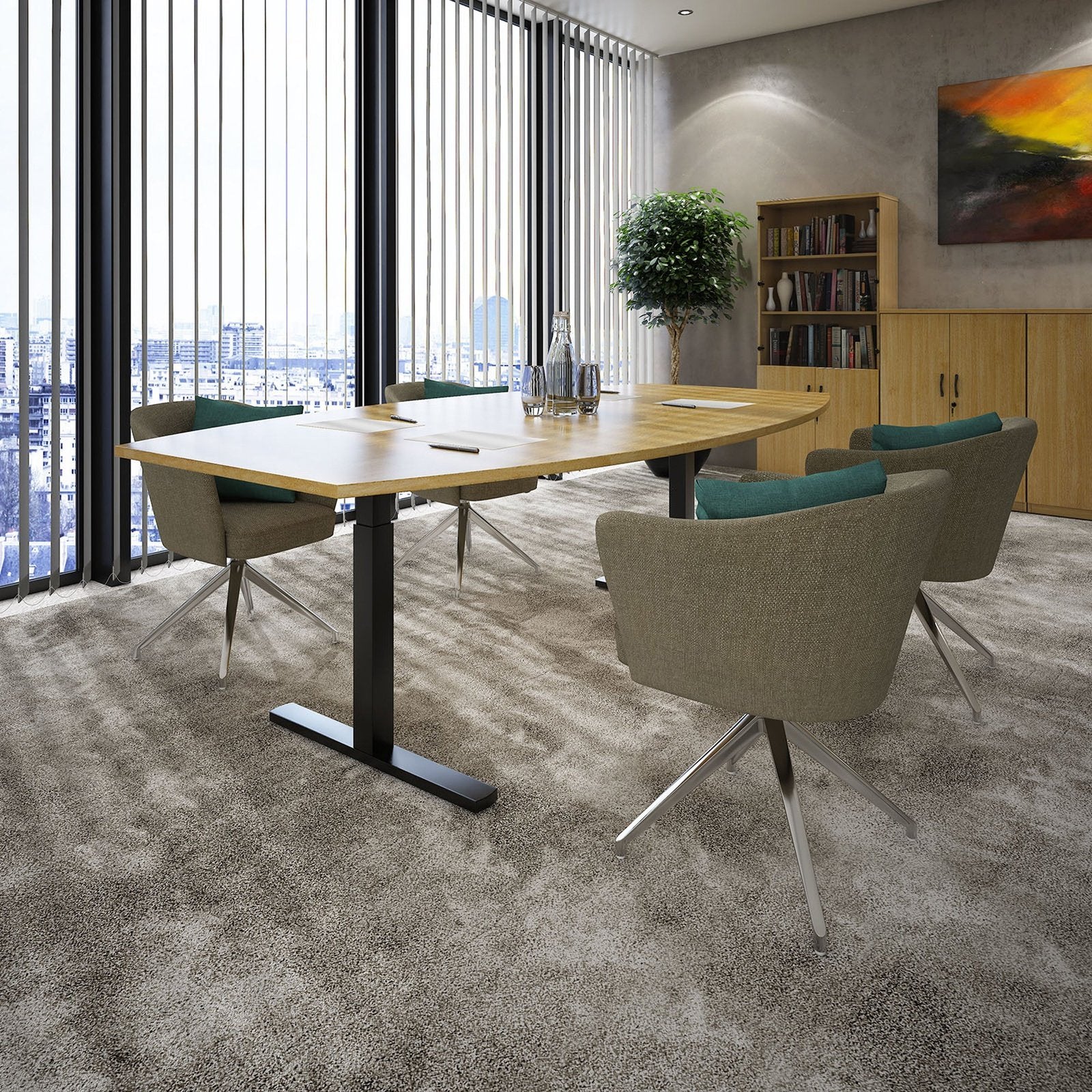 Elev8 Touch radial end boardroom table - Office Products Online