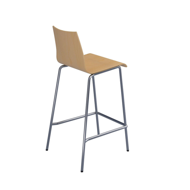 Fundamental dining stool in beech with chrome frame - Office Products Online