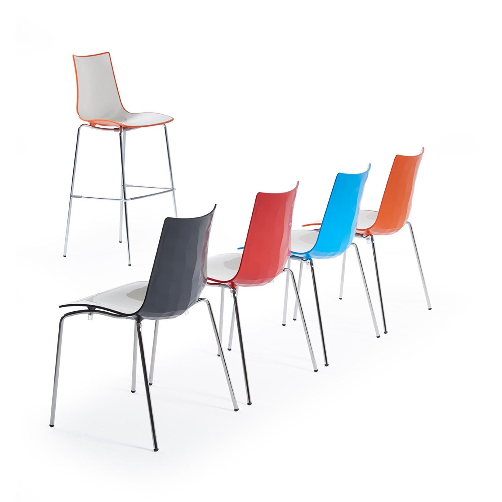 Gecko shell dining stacking chair with chrome legs - Office Products Online