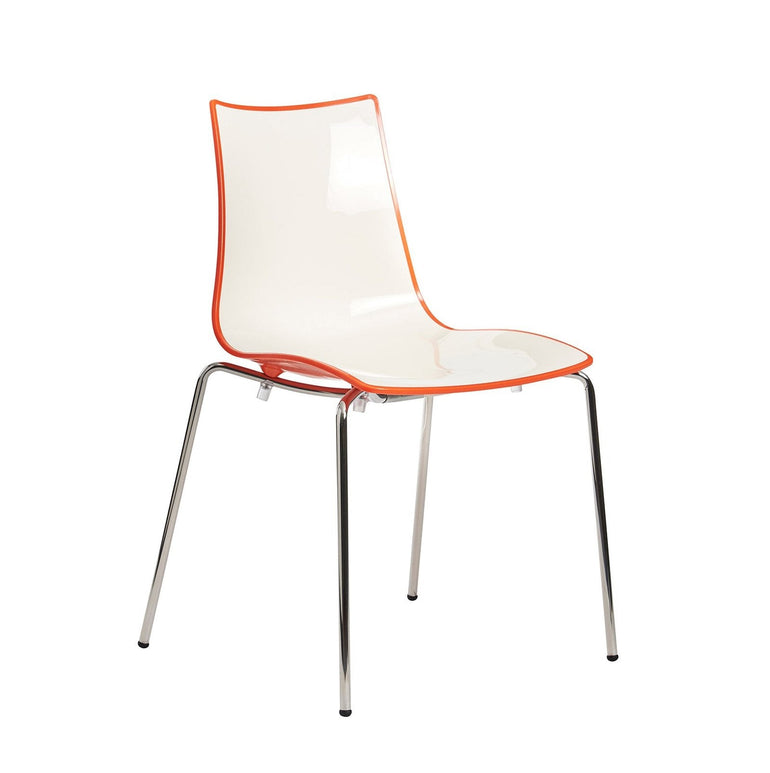 Gecko shell dining stacking chair with chrome legs - Office Products Online