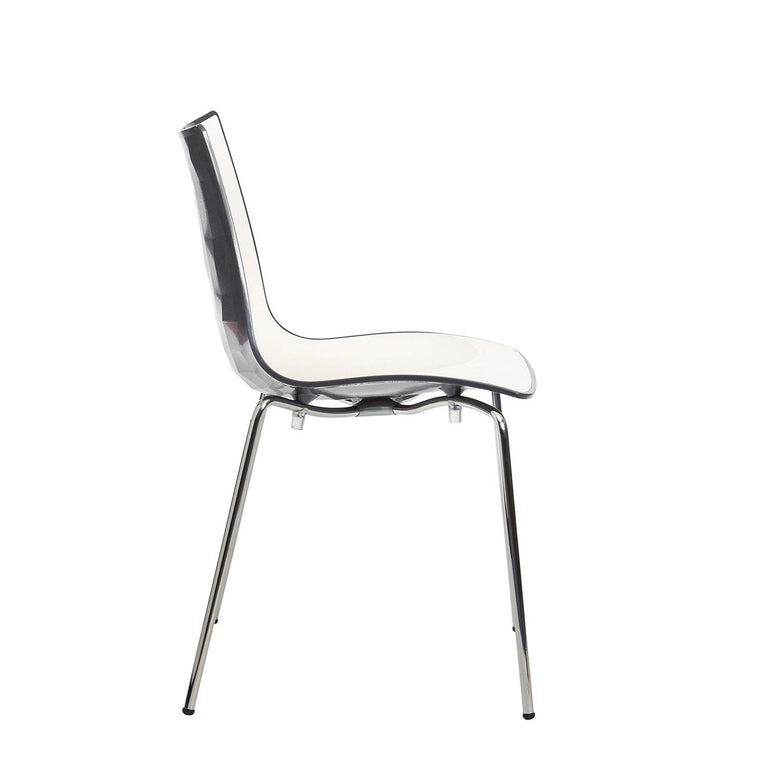 Gecko shell dining stacking chair with chrome legs - Office Products Online