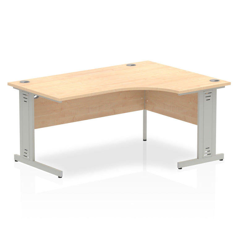 Sturdy & Heat-Resistant Freestanding Corner Desk | Dynasty 1600mm Right Crescent with Cable Management Leg