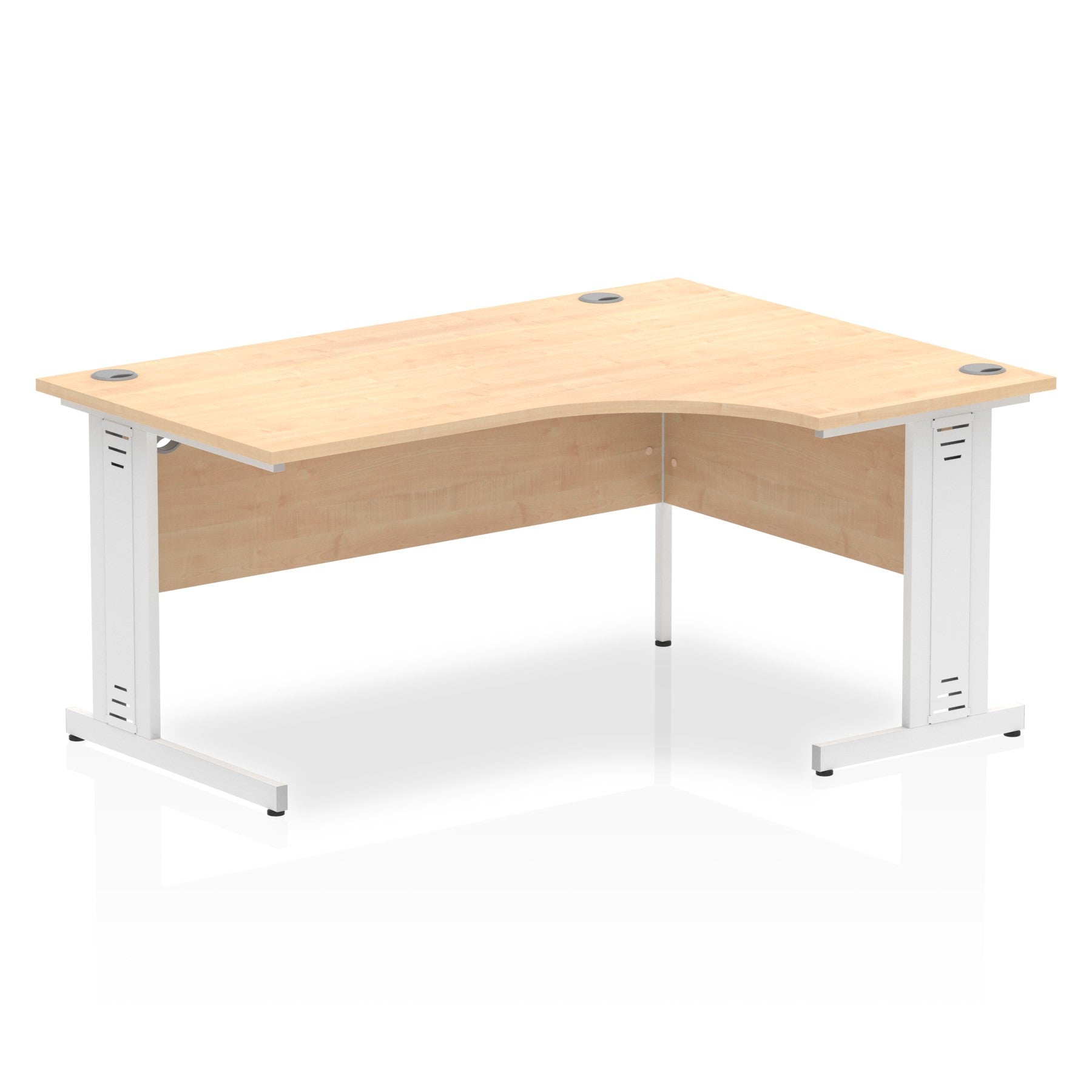 Sturdy & Heat-Resistant Freestanding Corner Desk | Dynasty 1600mm Right Crescent with Cable Management Leg