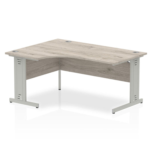 Dynasty Freestanding Corner Desk | Cable Managed Leg | Sturdy & Weather Resistant | 1600mm Left Crescent | Melamine Finish