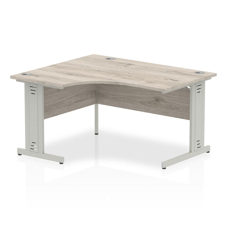 Dynasty 1400mm Left Crescent Corner Desk | Cable Managed Leg | Sturdy Build | Melamine Finish