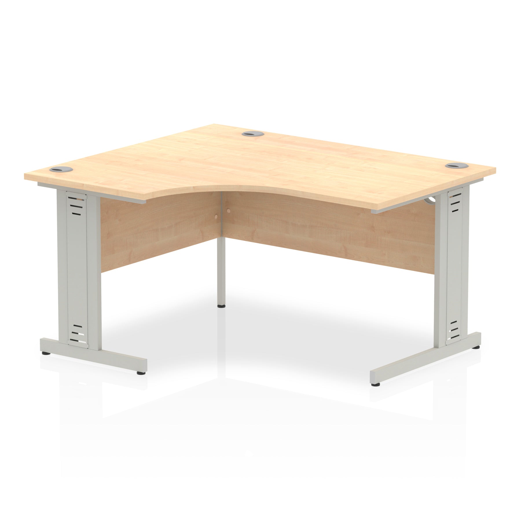 Dynasty 1400mm Left Crescent Corner Desk | Cable Managed Leg | Sturdy Build | Melamine Finish