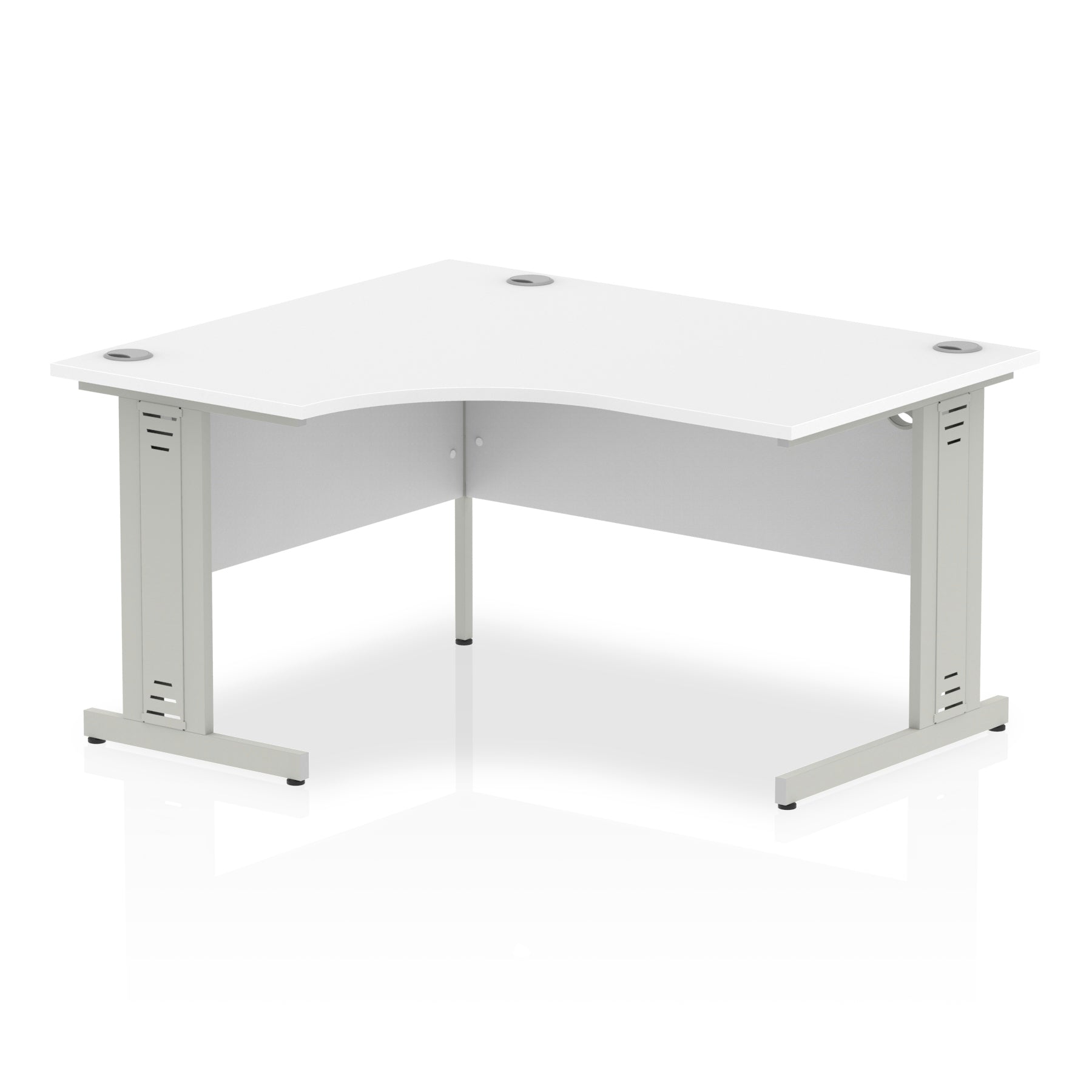 Dynasty 1400mm Left Crescent Corner Desk | Cable Managed Leg | Sturdy Build | Melamine Finish