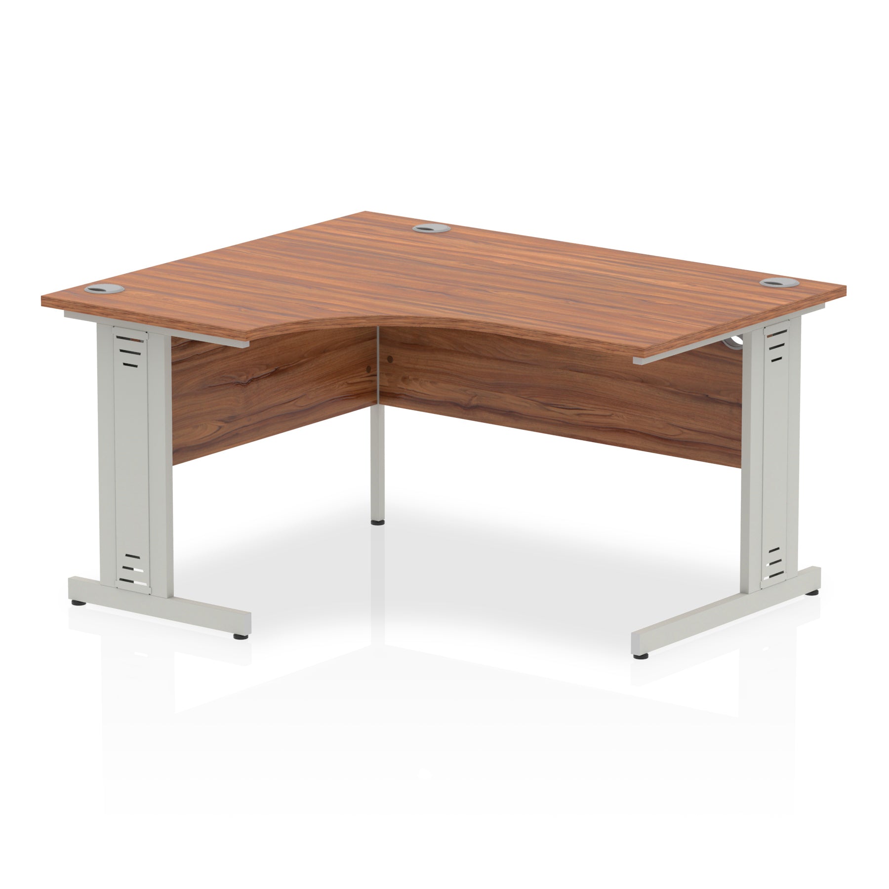 Dynasty 1400mm Left Crescent Corner Desk | Cable Managed Leg | Sturdy Build | Melamine Finish