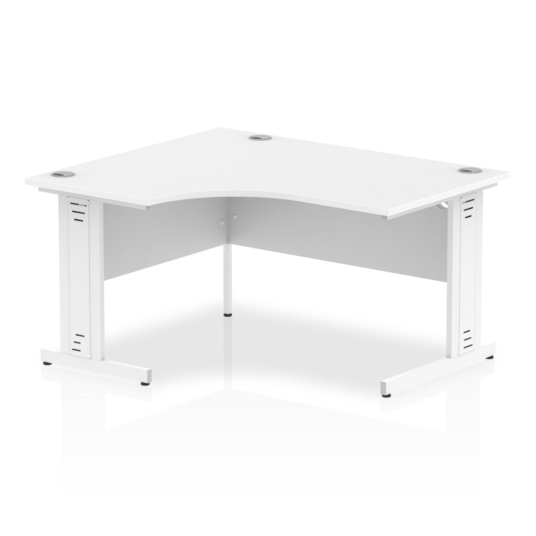 Dynasty 1400mm Left Crescent Corner Desk | Cable Managed Leg | Sturdy Build | Melamine Finish