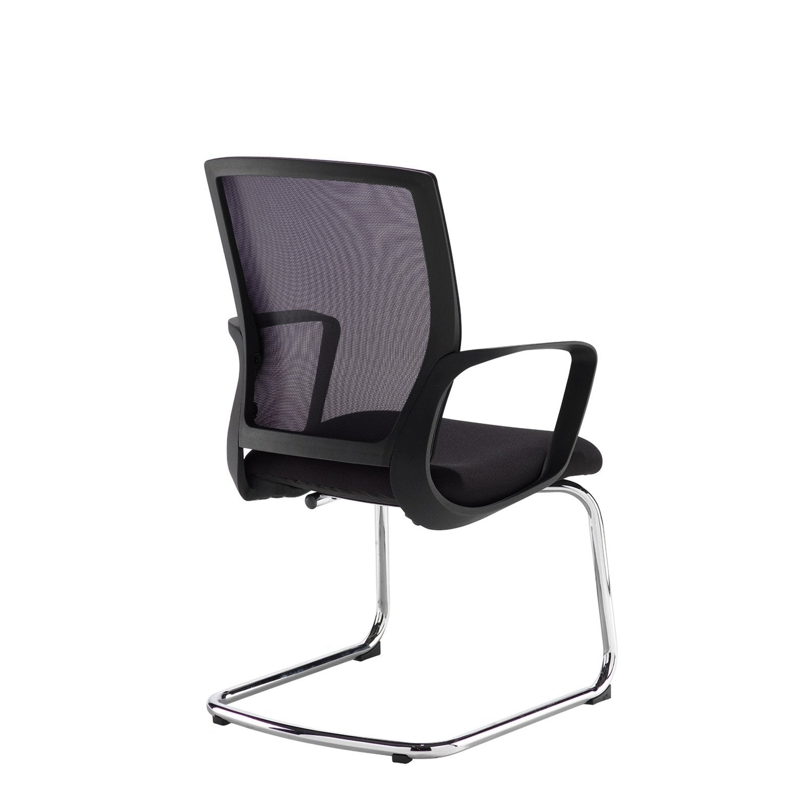 Jonas mesh back visitors chair with black fabric seat and chrome cantilever frame - Office Products Online