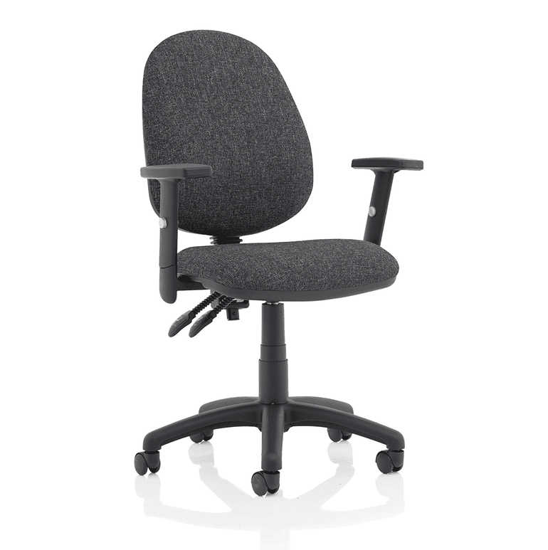 Eclipse Plus II Medium Back Task Operator Chair - Fabric & Bonded Leather, Adjustable Height, 125kg Capacity, 8hr Usage, 3yr Mechanism Warranty