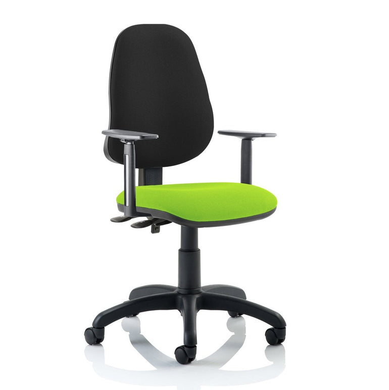 Eclipse Plus II Medium Back Task Operator Chair - Fabric & Bonded Leather, Adjustable Height, 125kg Capacity, 8hr Usage, 3yr Mechanism Warranty