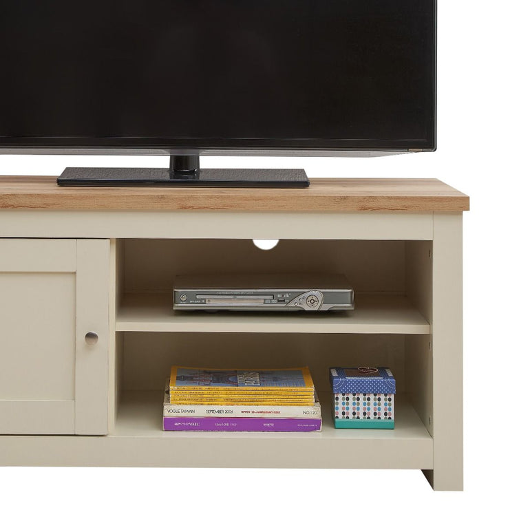 Lisbon TV Unit with 1 Door 2 Shelves allhomely