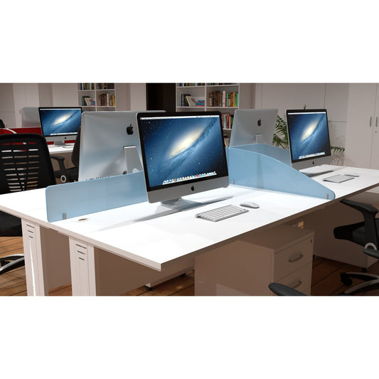 Impulse 1400mm Straight Desk with Cable Managed Leg - MFC Rectangular Table, 5-Year Guarantee, Self-Assembly, 1400x800mm Top, Silver/White Frame