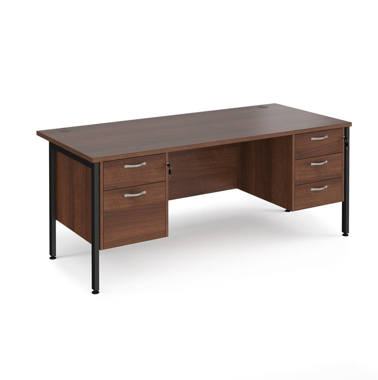 Maestro 25 H-Frame leg straight desk 800 deep with 2 and 3 drawer pedestals - Office Products Online