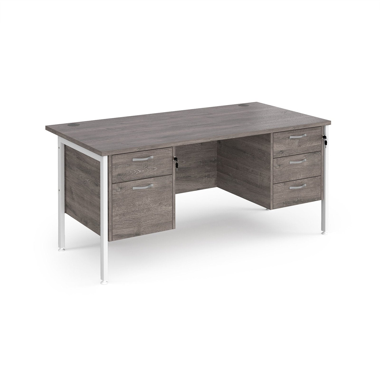 Maestro 25 H-Frame leg straight desk 800 deep with 2 and 3 drawer pedestals - Office Products Online