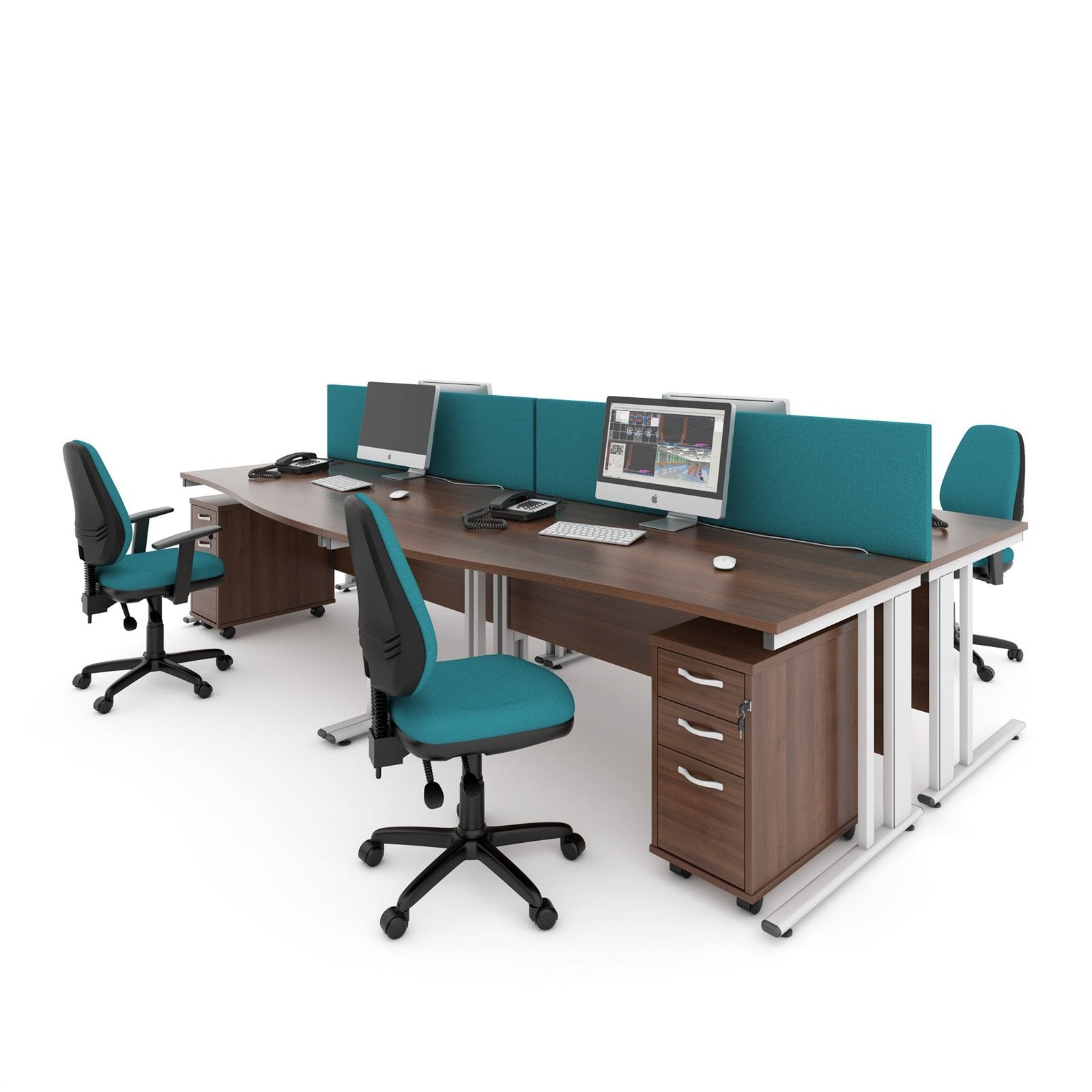 Maestro 25 cable managed leg left hand wave desk - Office Products Online