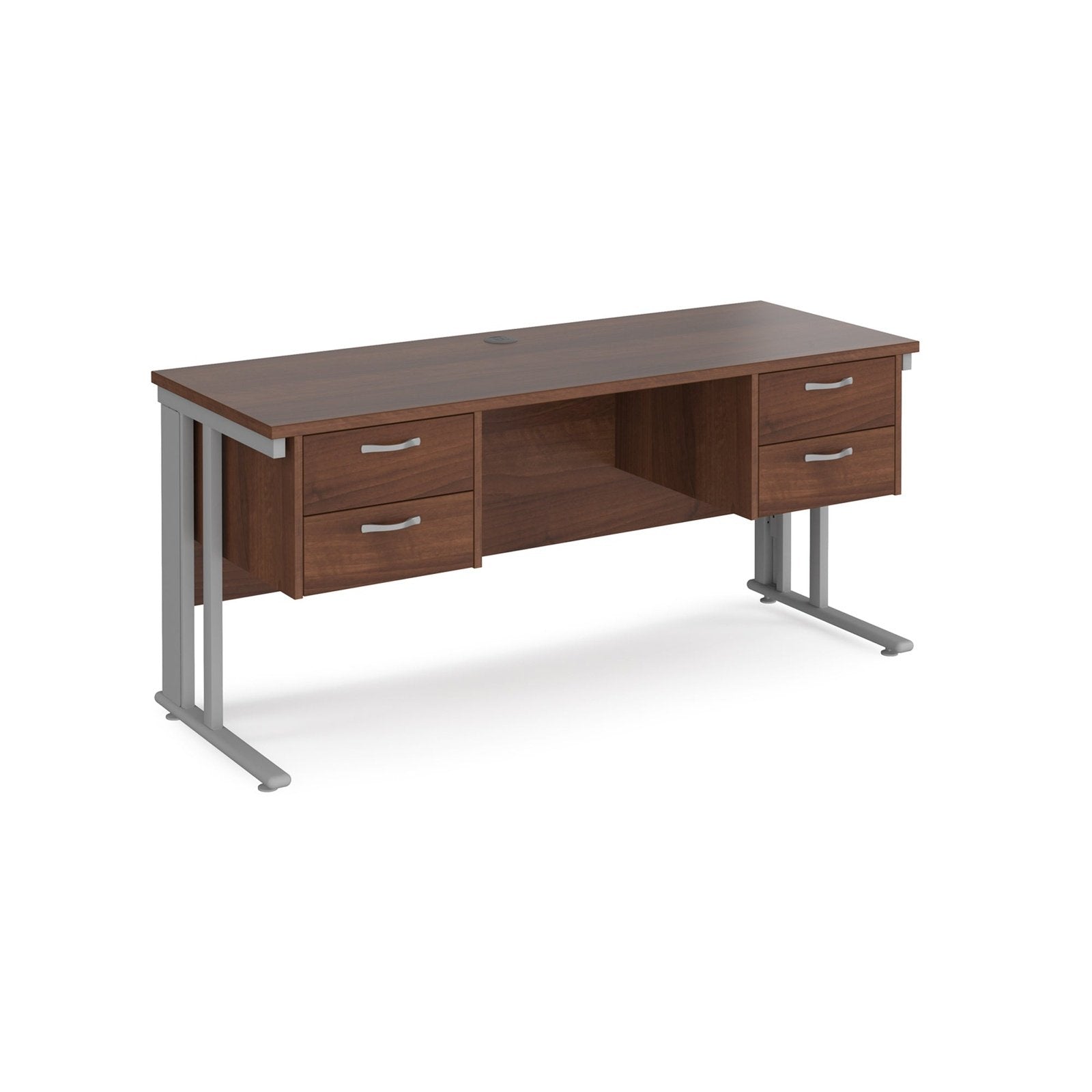 Maestro 25 cable managed leg straight desk 600 deep with two x 2 drawer pedestals - Office Products Online