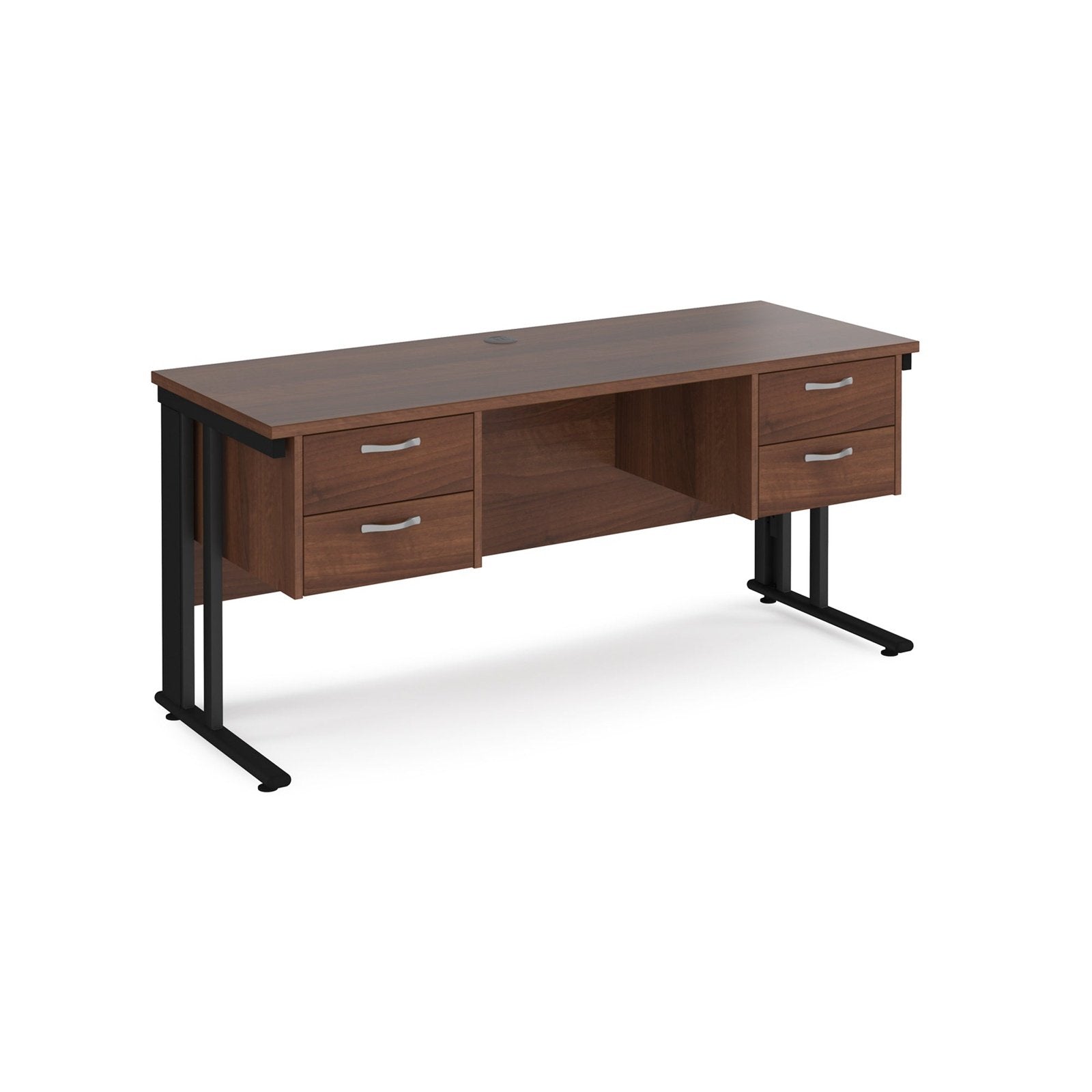 Maestro 25 cable managed leg straight desk 600 deep with two x 2 drawer pedestals - Office Products Online