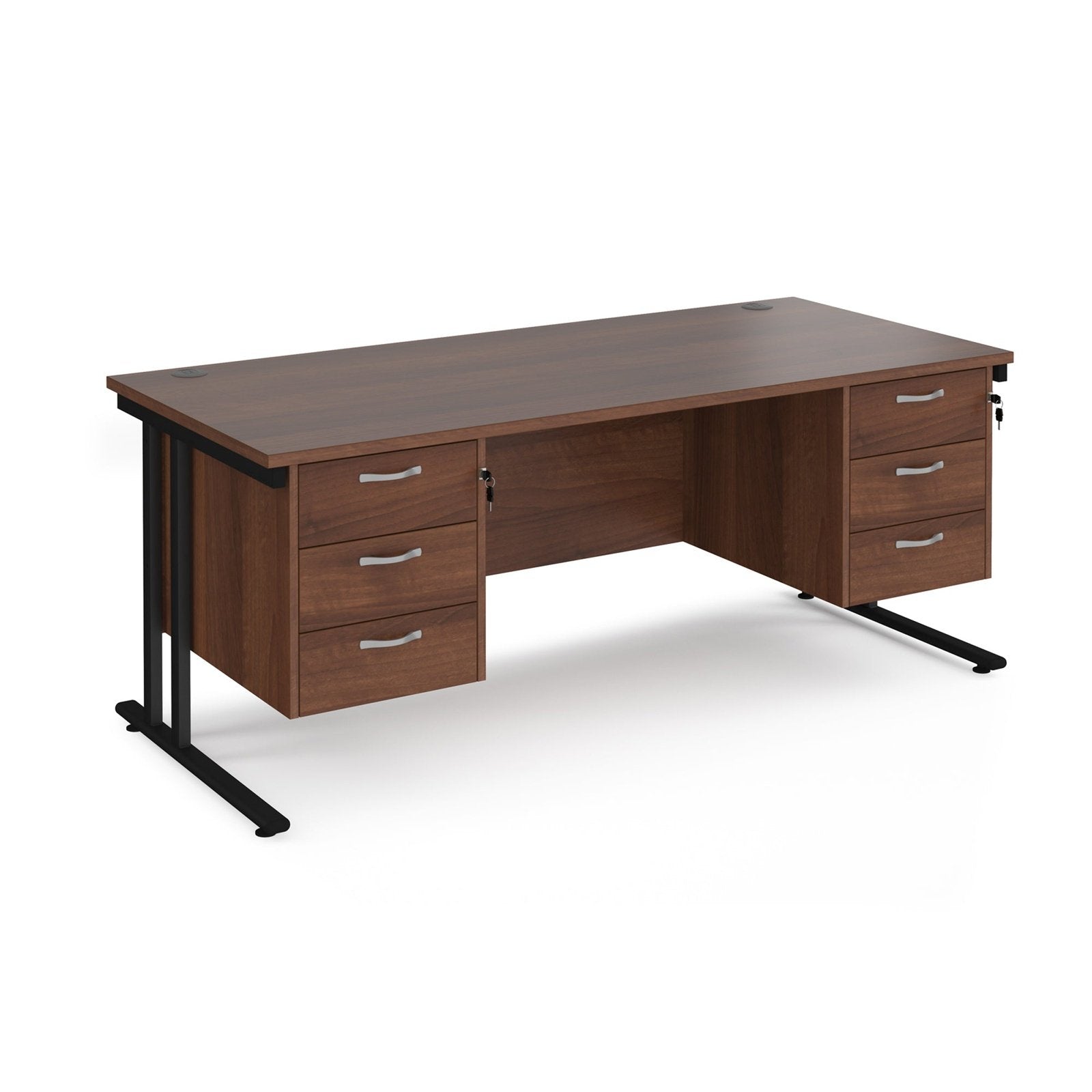 Maestro 25 cantileer leg straight desk 800 deep with two x 3 drawer pedestals - Office Products Online