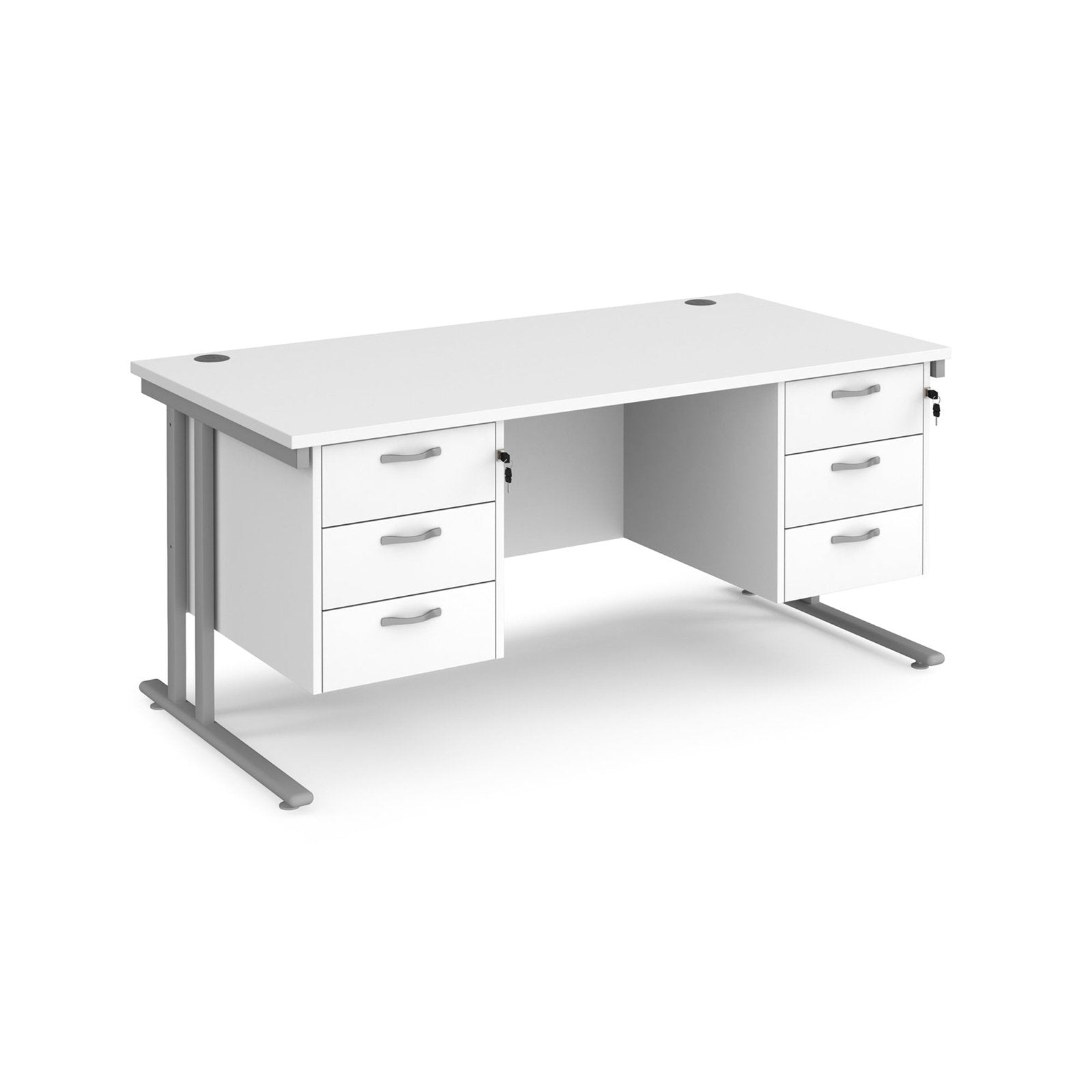Maestro 25 cantileer leg straight desk 800 deep with two x 3 drawer pedestals - Office Products Online