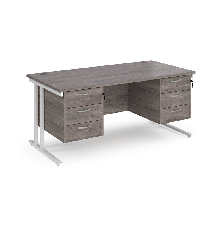 Maestro 25 cantileer leg straight desk 800 deep with two x 3 drawer pedestals - Office Products Online