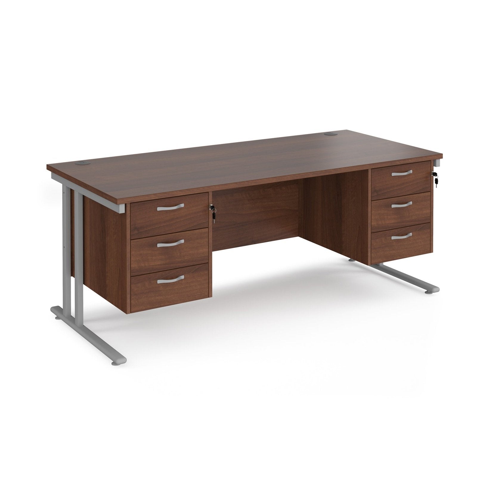 Maestro 25 cantileer leg straight desk 800 deep with two x 3 drawer pedestals - Office Products Online