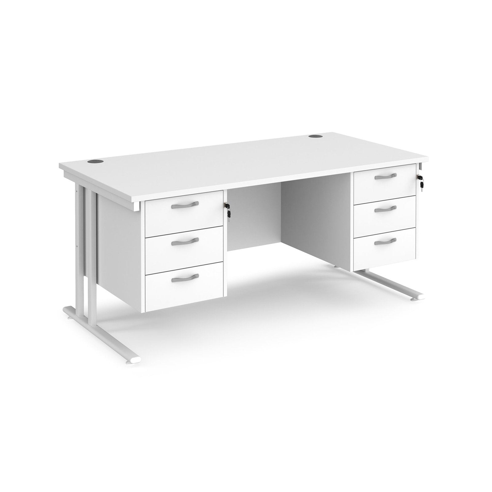 Maestro 25 cantileer leg straight desk 800 deep with two x 3 drawer pedestals - Office Products Online