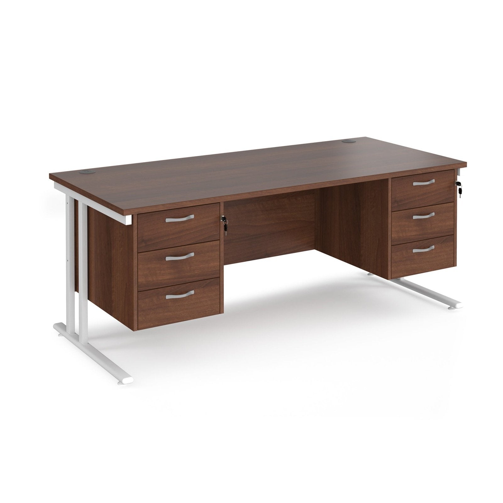 Maestro 25 cantileer leg straight desk 800 deep with two x 3 drawer pedestals - Office Products Online