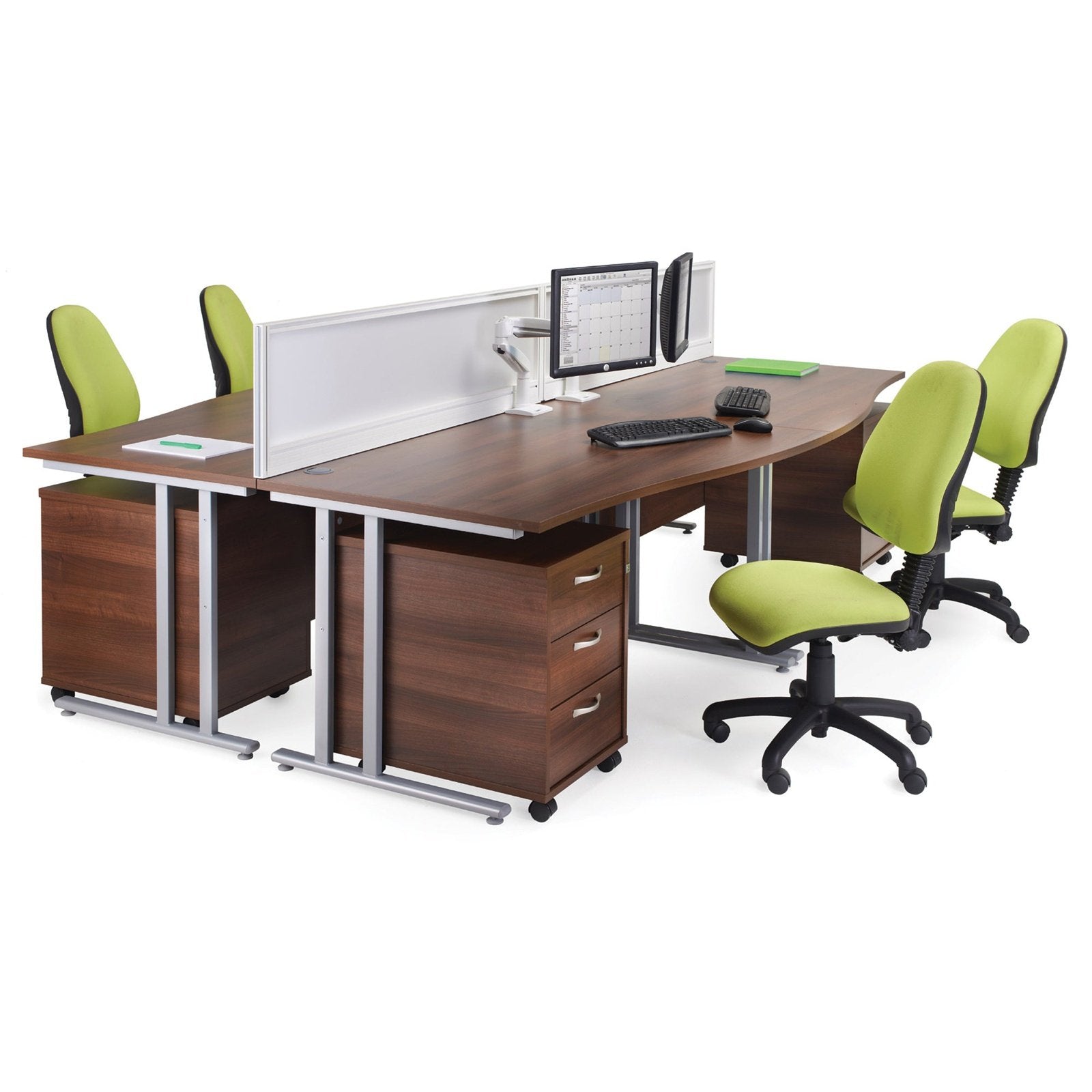 Maestro 25 cantileer leg straight desk 800 deep with two x 3 drawer pedestals - Office Products Online