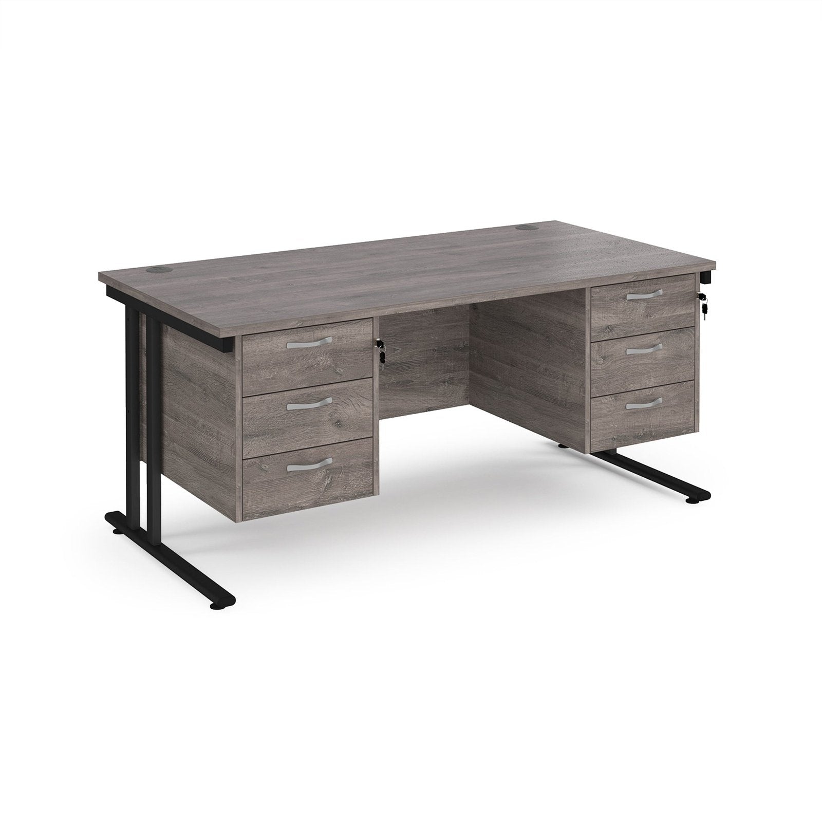 Maestro 25 cantileer leg straight desk 800 deep with two x 3 drawer pedestals - Office Products Online