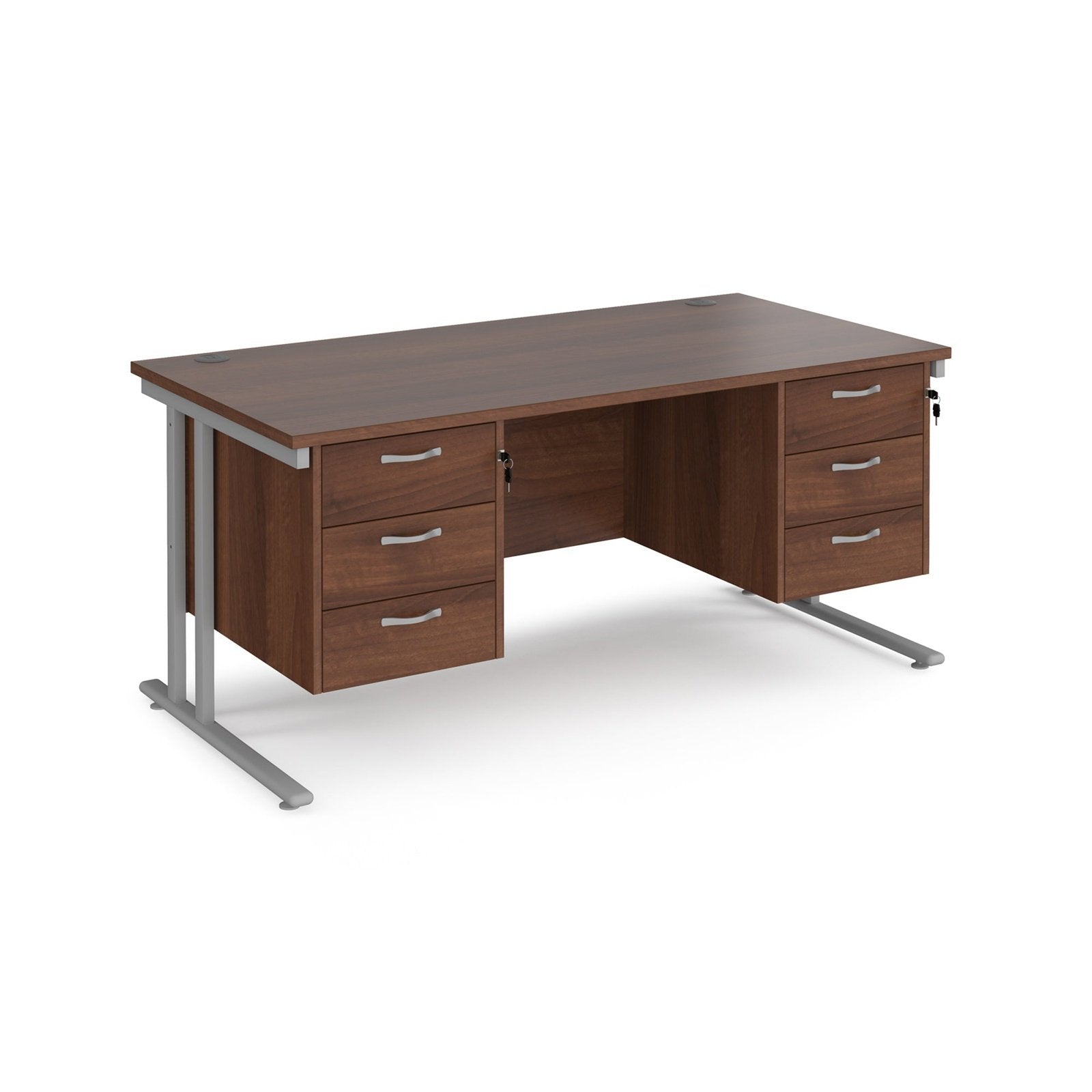 Maestro 25 cantileer leg straight desk 800 deep with two x 3 drawer pedestals - Office Products Online