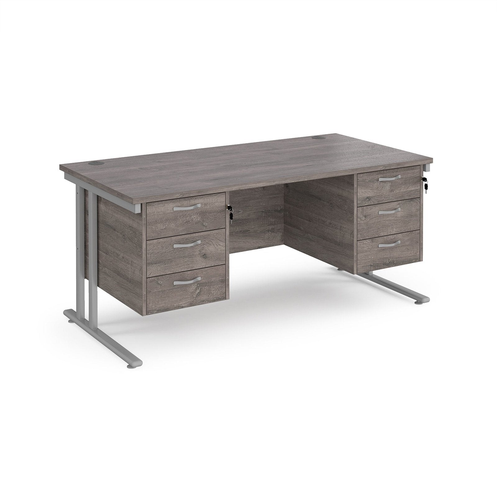 Maestro 25 cantileer leg straight desk 800 deep with two x 3 drawer pedestals - Office Products Online