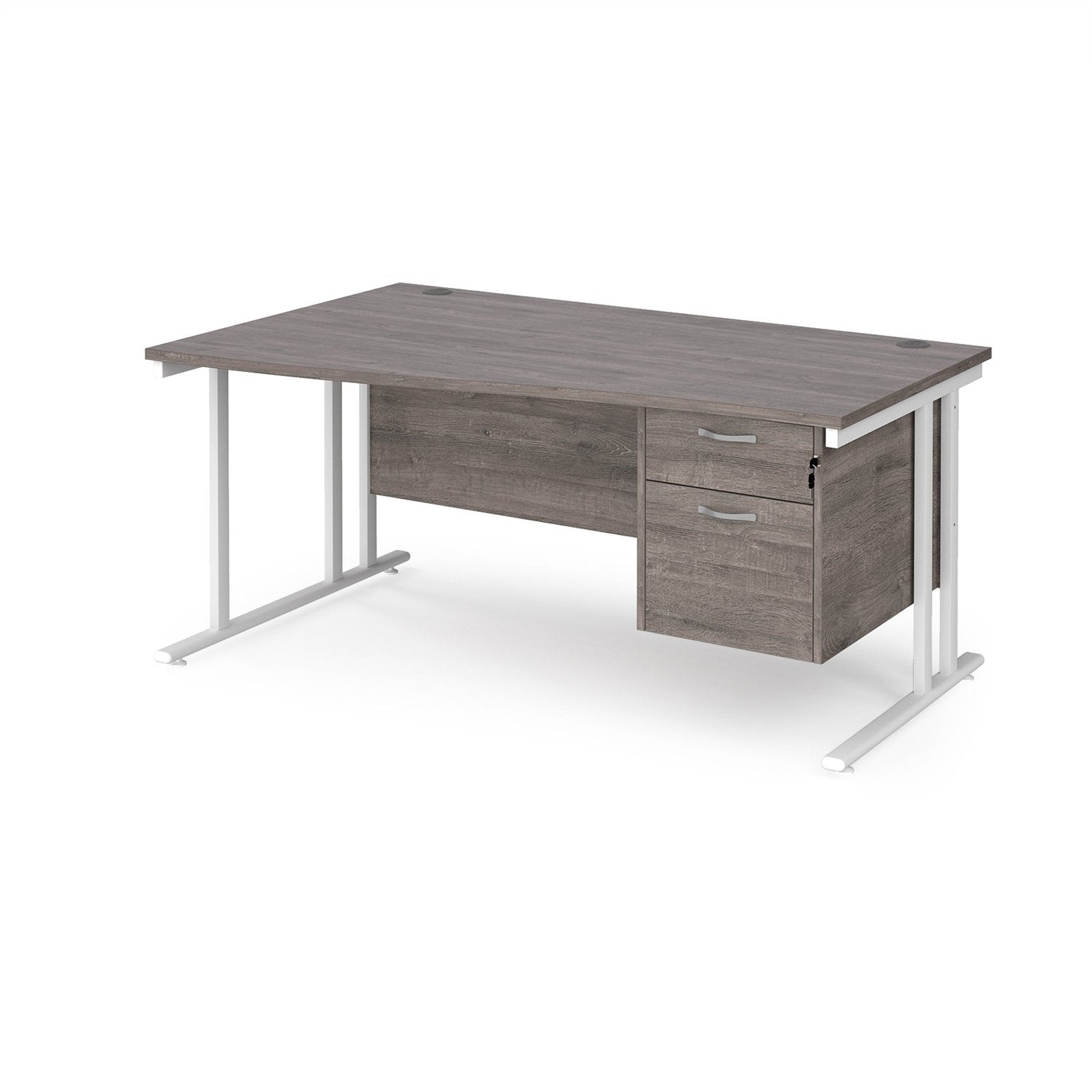 Maestro 25 cantilever leg left hand wave desk with 2 drawer pedestal - Office Products Online