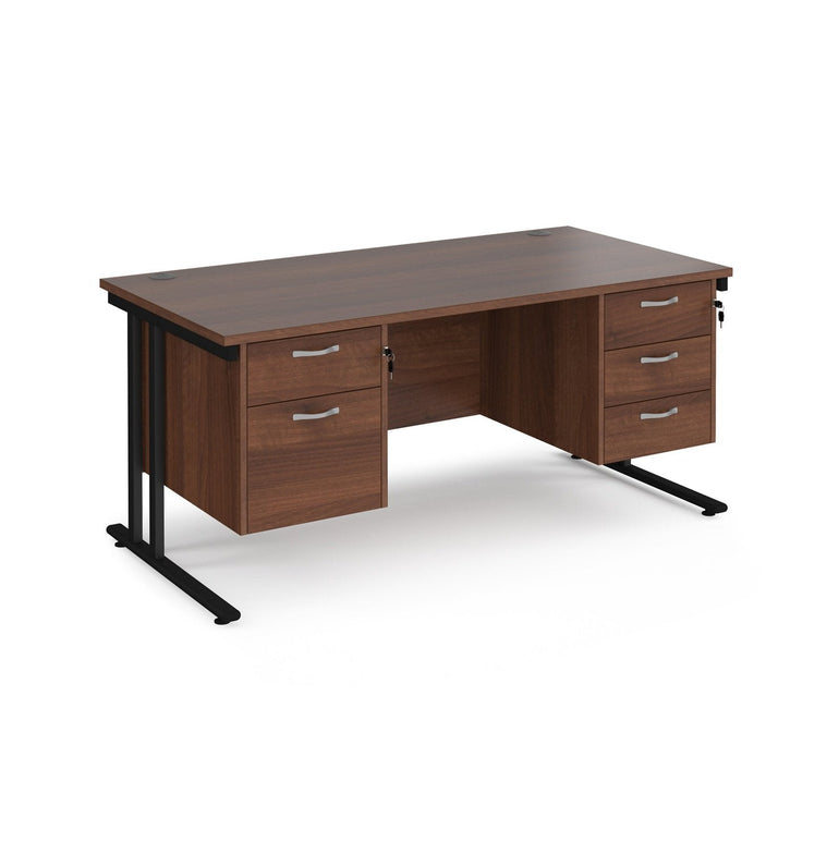 Maestro 25 cantilever leg straight desk 800 deep with 2 and 3 drawer pedestals - Office Products Online