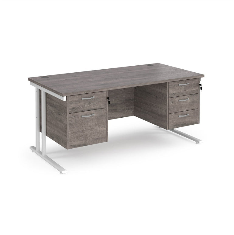 Maestro 25 cantilever leg straight desk 800 deep with 2 and 3 drawer pedestals - Office Products Online