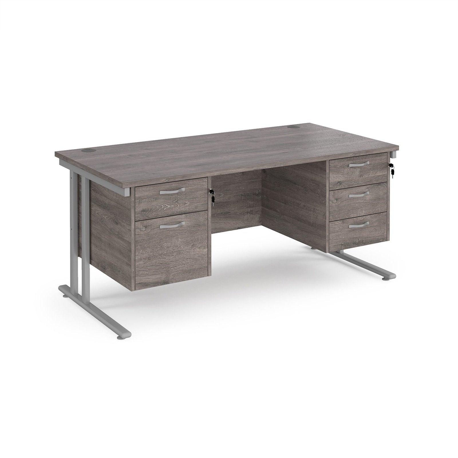 Maestro 25 cantilever leg straight desk 800 deep with 2 and 3 drawer pedestals - Office Products Online