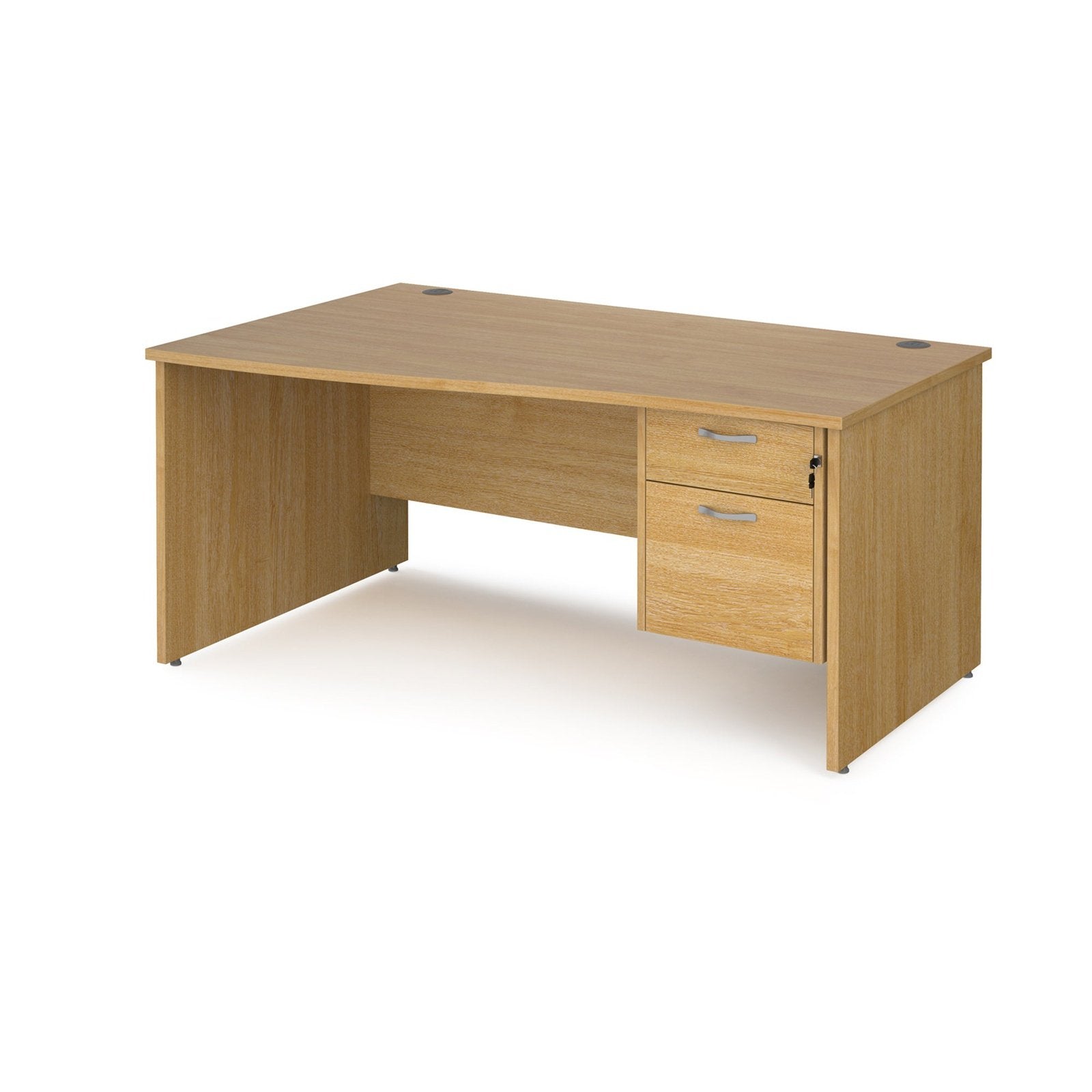 Maestro 25 panel leg left hand wave desk with 2 drawer pedestal - Office Products Online