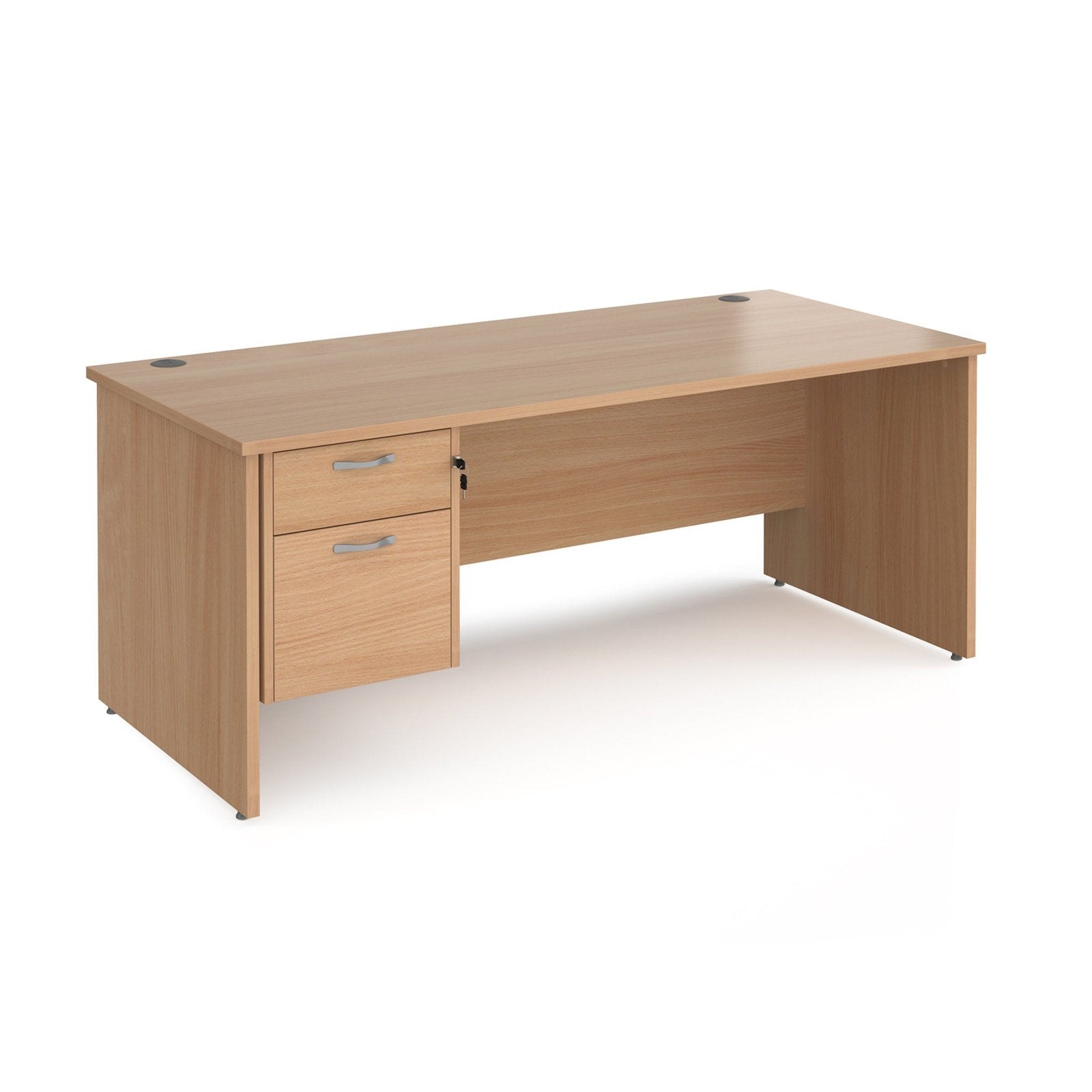 Maestro 25 panel leg straight desk 800 deep with 2 drawer pedestal - Office Products Online