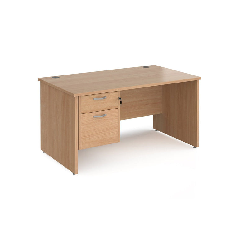 Maestro 25 panel leg straight desk 800 deep with 2 drawer pedestal - Office Products Online